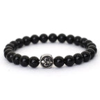 Simple Style Natural Stone Bracelet For Men Stainless Steel Metal Volcanic Rock Tiger Eyes Strand Braclet Perfect Gift Boyfriend