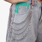 Punk Multi-Layer Waist Chain for Jeans — Mixed Metal
