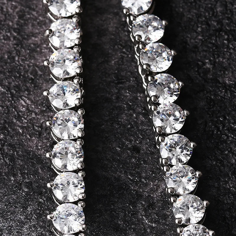 Iced Out Round Tennis Chain Necklace — Copper Alloy