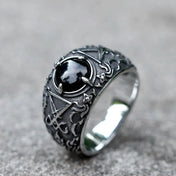 Lucifer Vintage Signet Ring — Black Stainless Design Updated