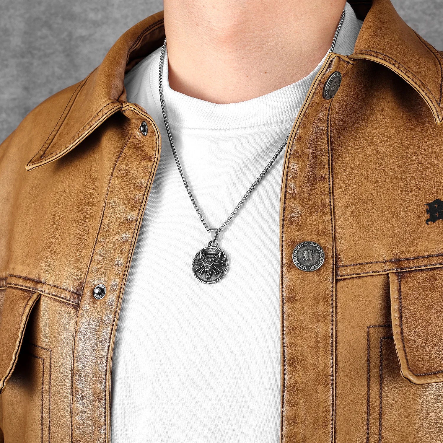 Wolf King Pendant Necklace Stainless Steel