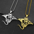 Manta Ray Gold Pendant Necklace