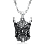 Norse Gods Odin Celtic Knot Motorcycle Bell Necklace Men's Punk Riding Rock Lucky Exorcism Amulet Jewelry