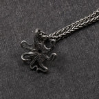Gothic Pirate Octopus Skull Necklace Pendant Men Retro Street Rock Stainless Steel Octopus Necklace Chain Jewelry