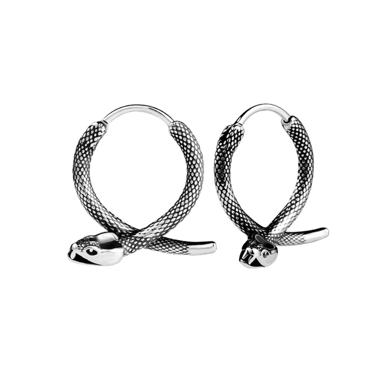 Geometric Hoop Earrings — Stainless Steel