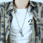 Scissors Pendant Necklace — Stainless Steel