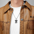 Motorcycle Engine Pendant — Stainless Steel