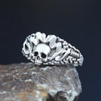 Skull Motorcycle Ring — 925 Silver