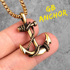 Anchor Sailor Pendant Necklace — Stainless Steel