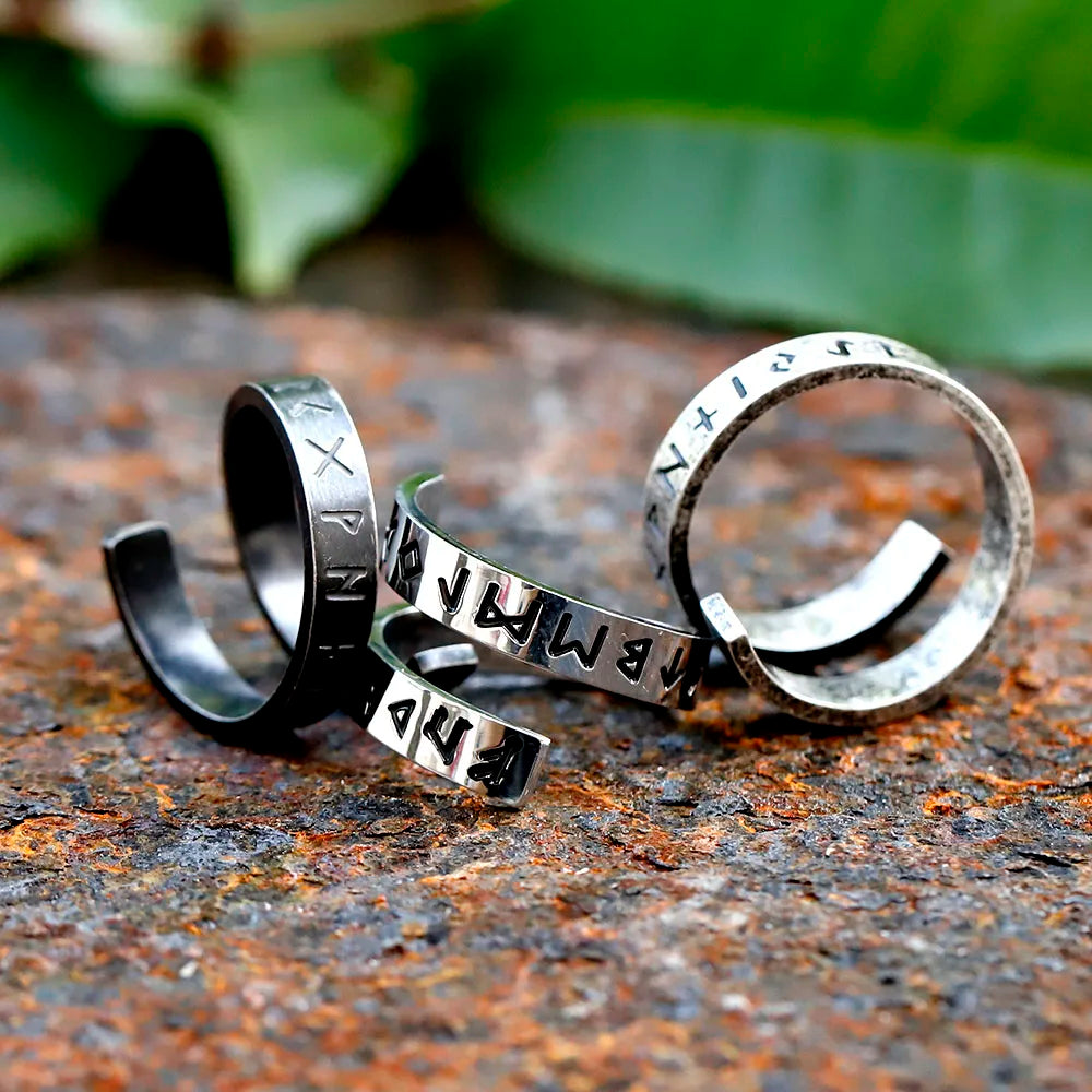 2024 New 316L Stainless Steel Viking Rotating chain rune Ring For Men Fashion retro Amulet fashion Jewelry Gift free