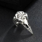 Skull Raven Steel Ring