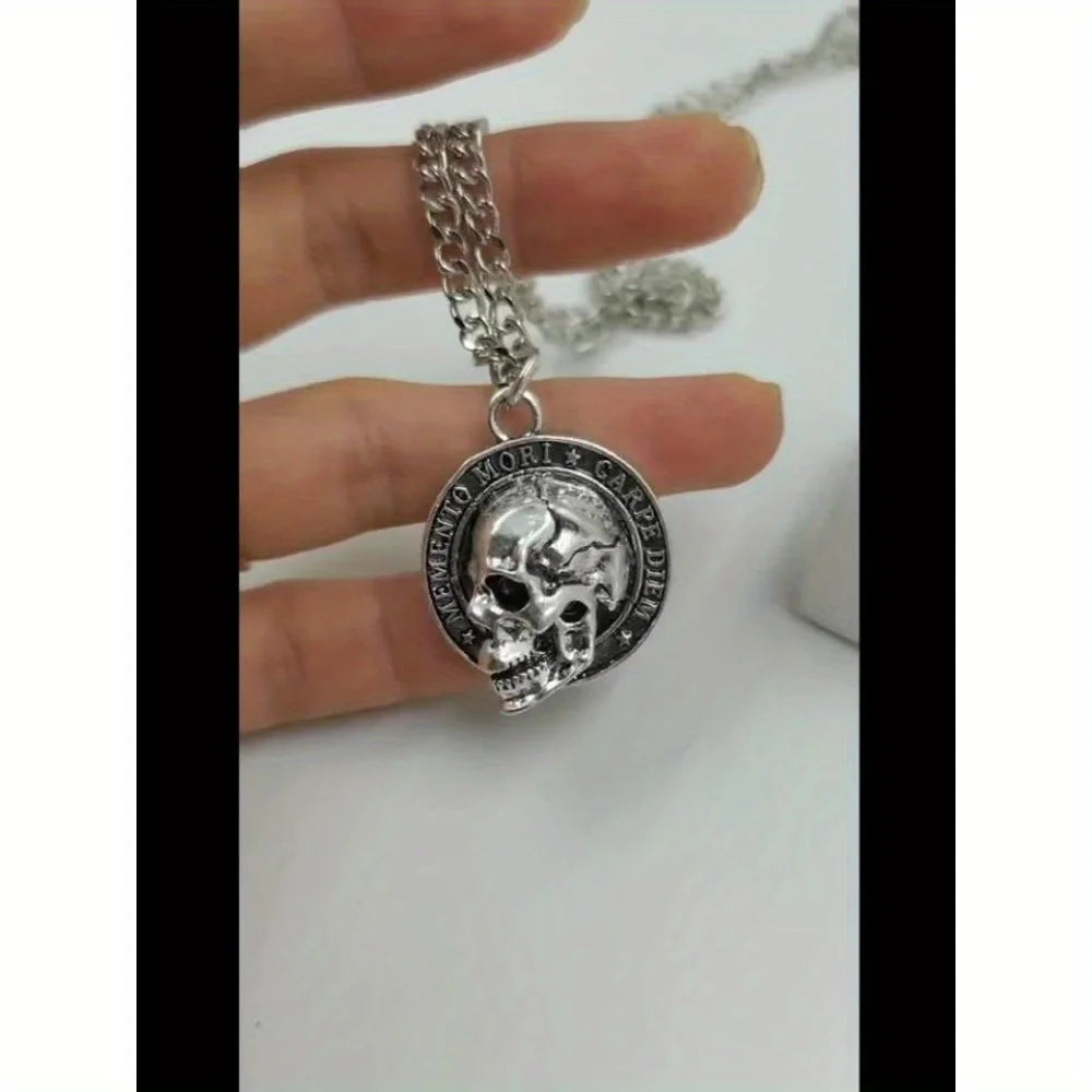 Skull Pendant Necklace — Gothic Sweater Chain