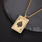 Lucky Ace & King Poker Card Pendant Necklace — Stainless Steel