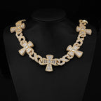 16mm Big Heavy Hip Hop Bling 3A+ Bling Iced Out Infinite Cross Cuban Link Chain Necklaces for Men Rapper Jewelry Gold