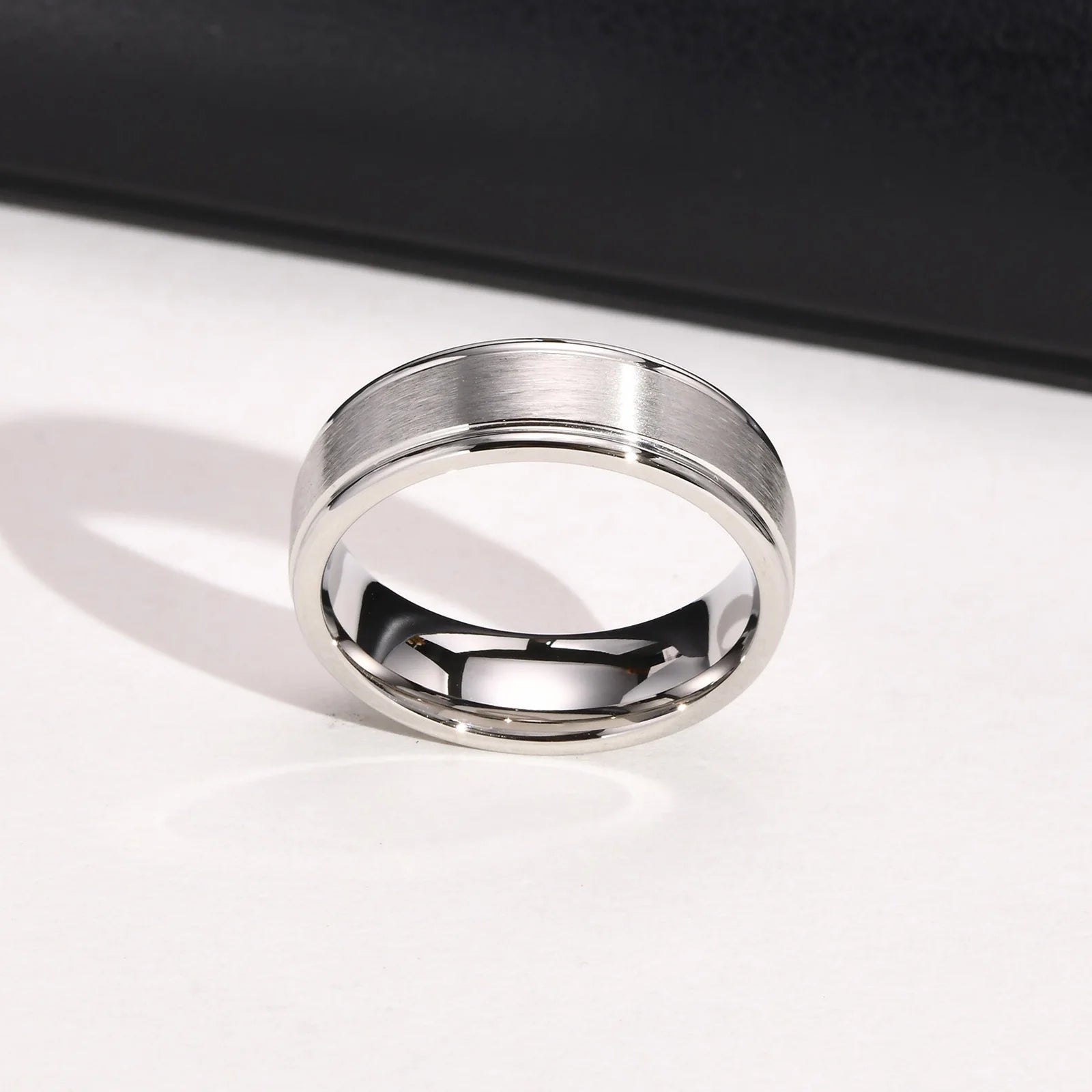 Minimal Matte Band Ring 6mm — Stainless Steel