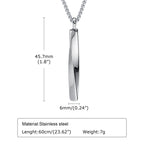 Vnox Stainless Steel Mobius Bar Pendant Necklaces for Men,Simple Cremation Ashes Urn Jewelry,Memorial Keepsake Collar Gifts