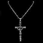 Big INRI Jesus Crucifix Cross Pendant Necklace — Stainless Steel