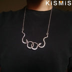 Medusa Double Snake Pendant Necklace — Two-Tone