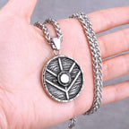 Odin Rune Vegvisir Pendant Necklace — Stainless Steel