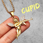 Angel Wing Pendant Necklace — Stainless Steel