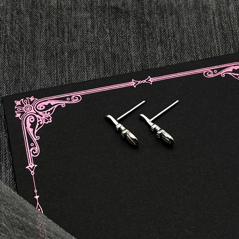 925 Silver Zircon Wand Stud Earrings — SS