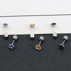 Double Side Zircon Stud Earrings — Stainless Steel