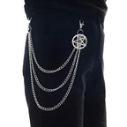 Gothic Pentagram Biker Jean Pants Chain Keychain