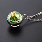 Jesus and Virgin Mary Necklace Saint Michael Jude Anthony Patrick Paul Glass Ball Pendant Religious Jewelry Christian Gift