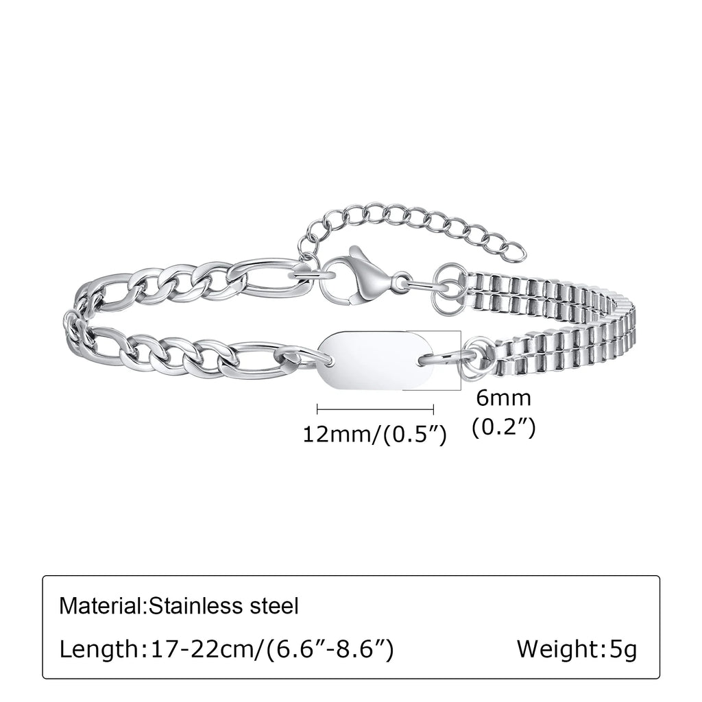 Braided Link Chain Bracelet — Silver