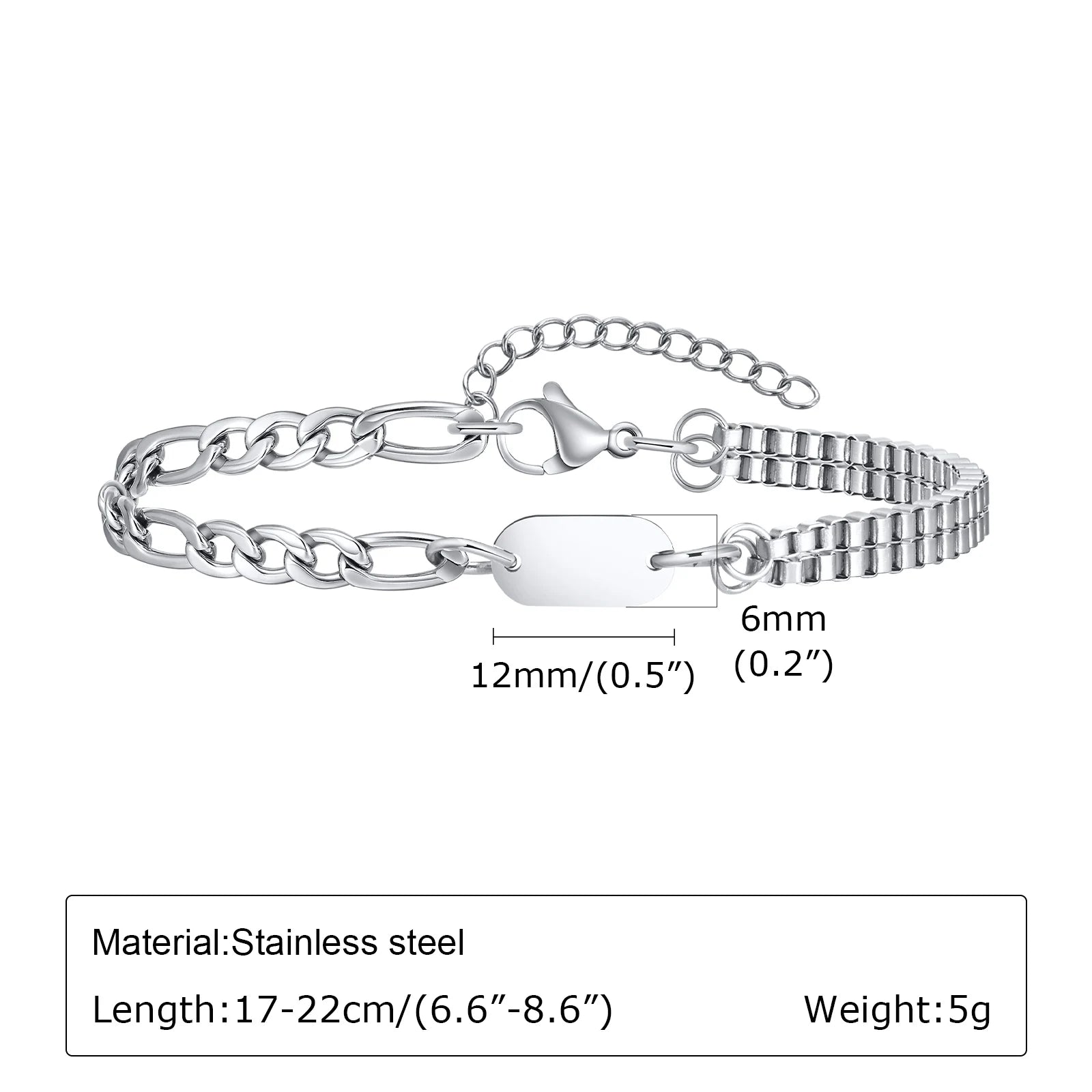 Braided Link Chain Bracelet — Silver