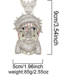 Hip Hop 5A+ CZ Stone Paved Bling Ice Out Pigeon Jesus Piece Pendants Necklaces for Men Rapper Jewelry Rose Gold Silver Color