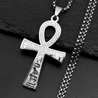 Egyptian Ankh Cross Key Of Life Pendant Necklaces for Women Men Stainless Steel Gold Color Egypt Hieroglyph Chain