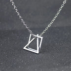 Geometric Statement Pendant Necklace Silver