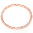Rose Gold Cuban Chain Necklace Iced Out 15MM