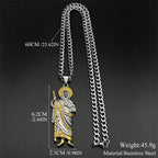 San Judas Tadeo Pendant Necklace for Men Women Stainless Steel Gold Silver Color Saint Jude Thaddeus Chain Amulet
