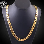 ALITREE Fine Classic 8MM sideways 18K gold Necklace charms 925 Sterling silver for men woman Jewelry wedding party