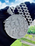 SGIAWETA-1pc Star-Shaped Letter Inlaid Ice Crystal Pendant Cuban Chain Necklace, Unisex, Cool And Charming Hip-Hop