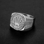 Crown & Shield Signet Ring — Gold Silver, Stainless Steel