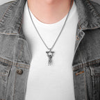Dumbbell Fitness Pendant Necklace — Stainless Steel
