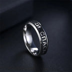 Orthodox Russian Christian Ring for Men Women 316L Stainless Steel Prayer Bands Religious Inscription Vintage Jewelry