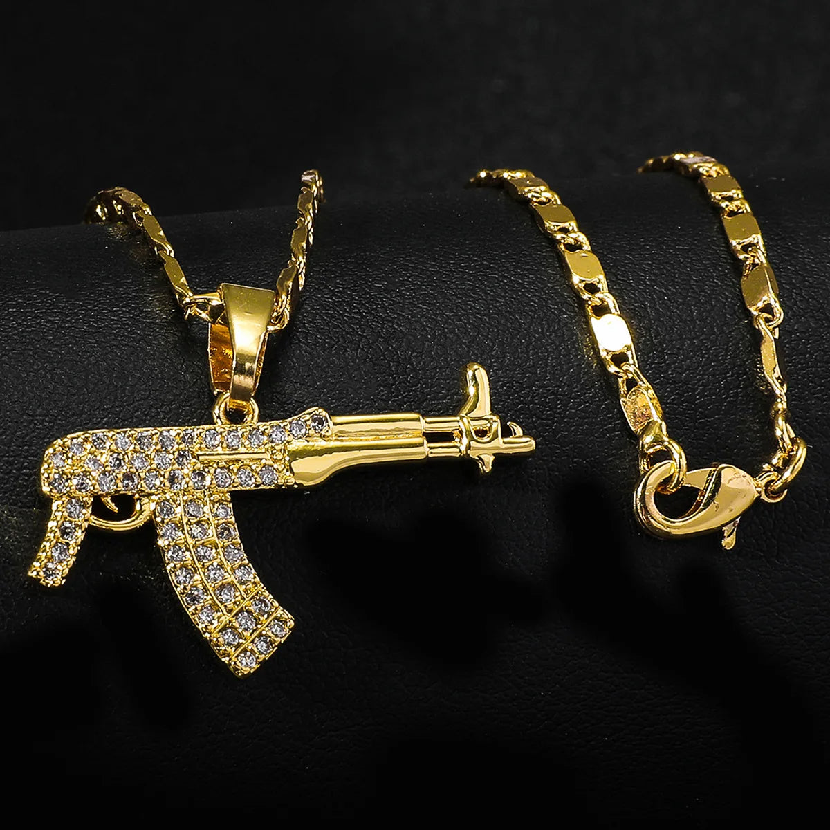 24K Gold Hip Hop Pendant Necklace