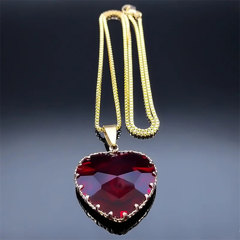 Gothic Heart Pendant Choker Necklace — Stainless Steel