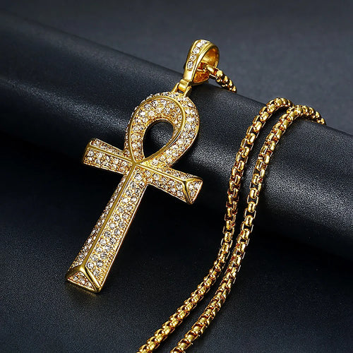 Cross Ankh Steel Pendant Egyptian Gothic