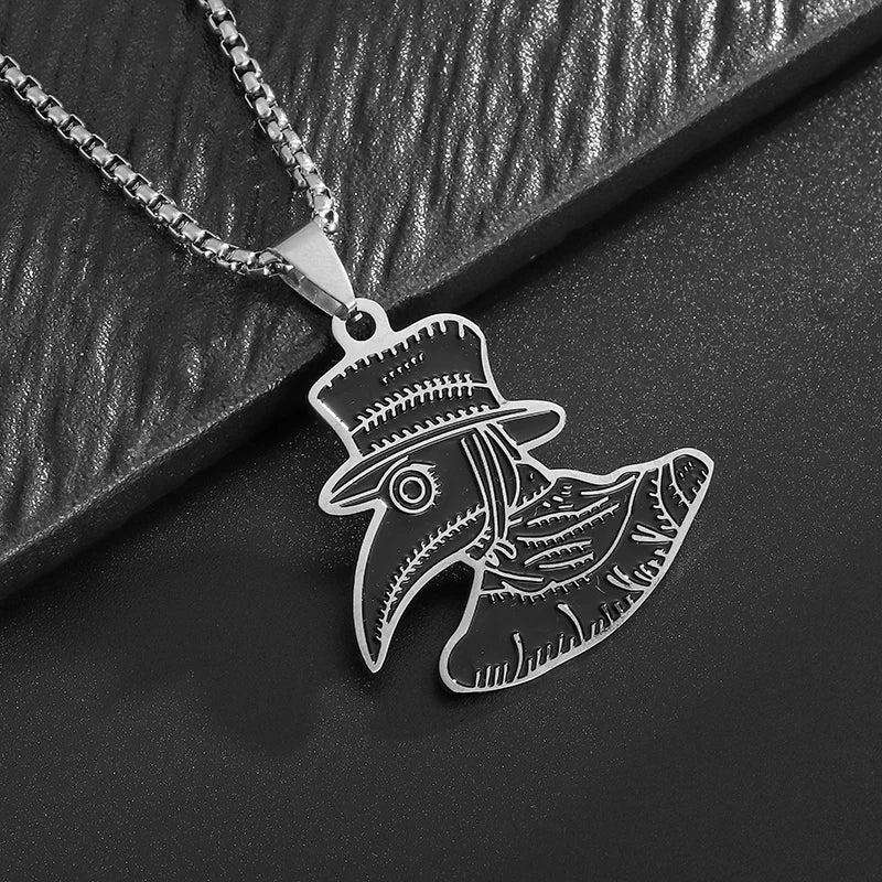 Plague Doctor Pendant Necklace — Stainless Steel