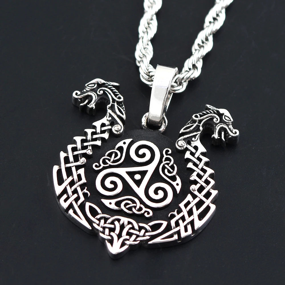 Viking Dragon Pendant — 925 Silver