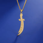 Stainless Steel Sword Necklace for Men Women Islamic Arabic Zulfiqar Sword Pendant Necklaces Muslim Jewelry Talisman