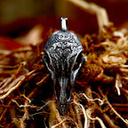 Viking Crow Skull Pendant — Stainless Steel