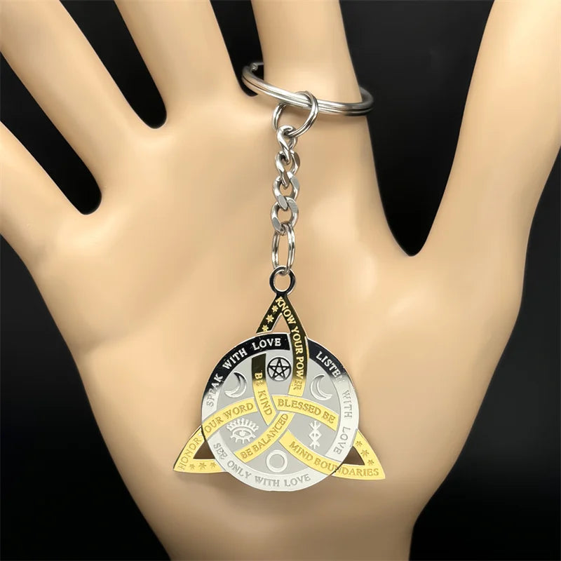 Celtic Two-Tone Chain Gothic Irish Trinity Knot