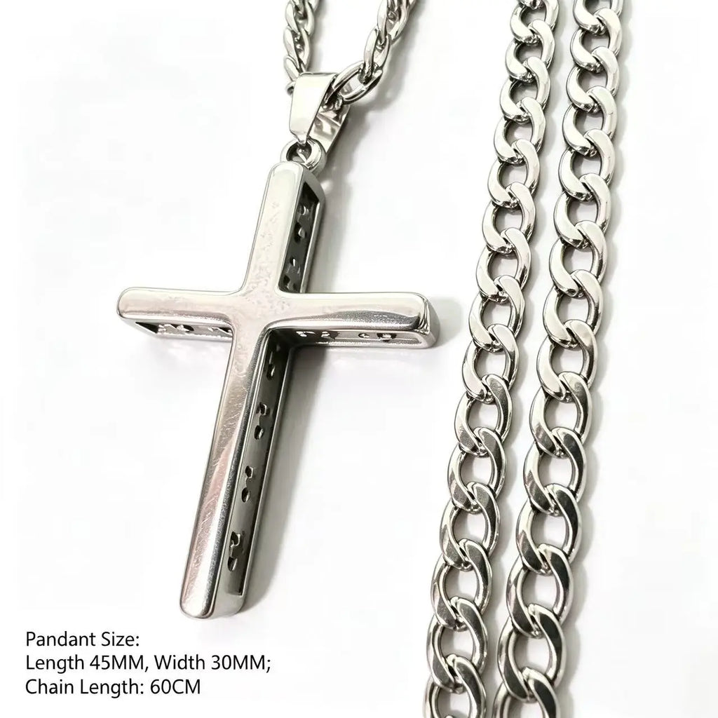 Seal Cross Stainless Steel Pendant Necklace