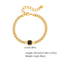 Trendy Stainless Steel Cuban Chain Bracelet for Men, Fashion Square Charm Waterproof Bracelet, Punk Classic Jewelry Gift